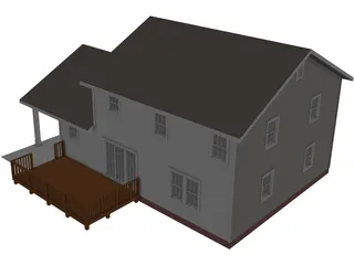 Colonial Style House 3D Model preview