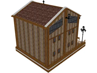 Wooden House 3D Model preview