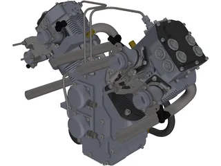 V-twin Engine 3D Model preview