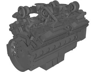 Cummins QSK60 V16 Engine 3D Model preview