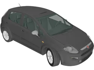 Fiat Punto 5-Door (2012) 3D Model preview