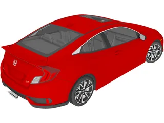 Honda Civic Si Coupe (2019) 3D Model preview