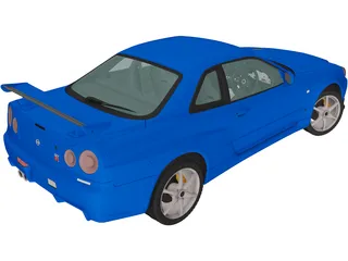 Nissan Skyline GTR R34 3D Model preview