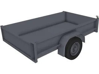Box Trailer 7x5ft 3D Model preview