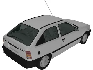 Opel Kadett 3-door (1991) 3D Model preview