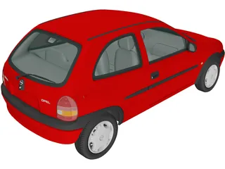 Opel Corsa 3-door (1998) 3D Model preview