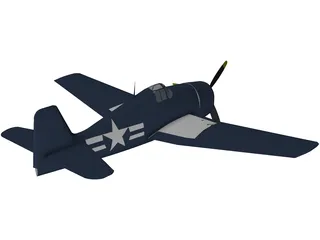 Grumman F6F Hellcat 3D Model preview