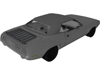 Plymouth Barracuda Cabrio (1970) 3D Model preview
