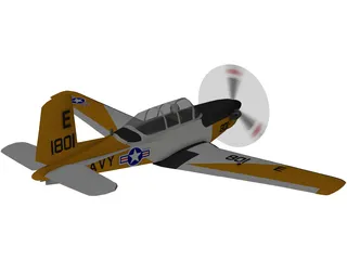 Beechcraft T-34C Turbo Mentor 3D Model preview