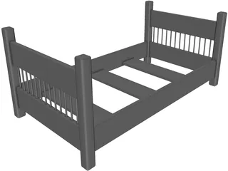 Bed Frame 3D Model preview