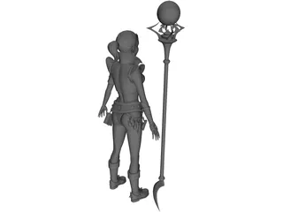 Elf Witch 3D Model preview