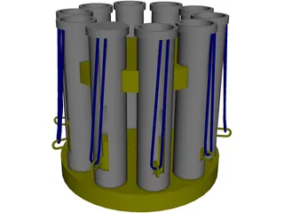 Raquetball Gattling Gun 3D Model preview
