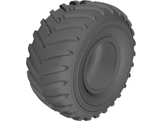 Green Area Tyre 33 inch 3D Model preview