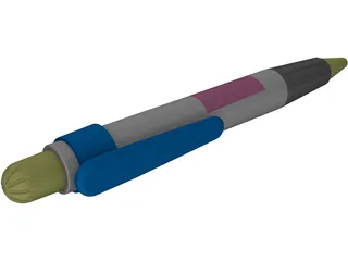 Retractable Pen 3D Model preview