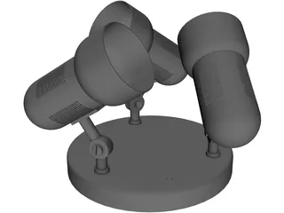 Triple Lamp Fixture 3D Model preview