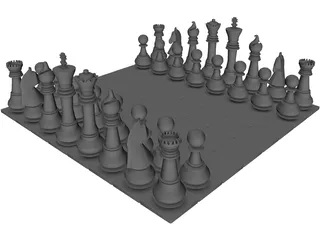 Chess Board 3D Model preview