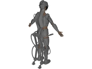 Woman Warrior Futuristic 3D Model preview