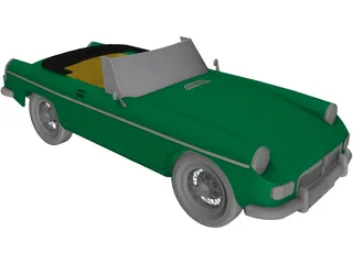 MGB Sports Car 3D Model preview