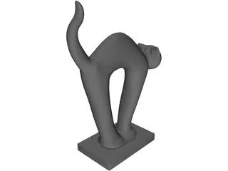 Abstract Cat Statue 3D Model preview