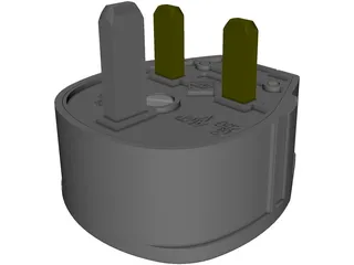 3 Pin Plug 3D Model preview