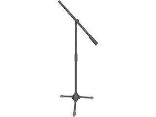 Metal Microphone Stand With Boom 3D Model preview
