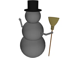 Waving Snowman 3D Model preview