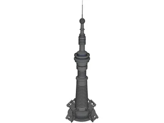 Futuristic Radio Tower 3D Model preview