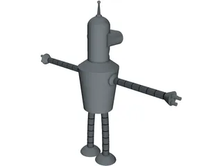 Futurama Bender 3D Model preview
