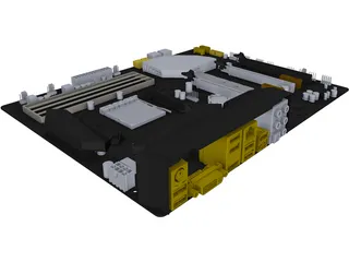 MSI X370 Gaming Pro Carbon Motherboard 3D Model preview