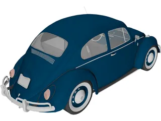 Volkswagen Beetle (1962) 3D Model preview