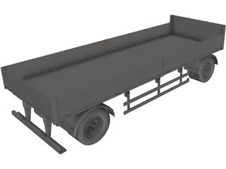 Truck Trailer 3D Model preview