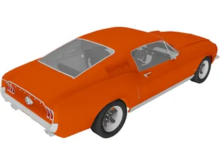 Ford Mustang GT Fastback 390 (1968) 3D Model preview