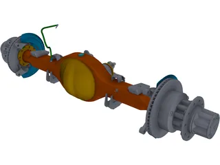 Ford F-450 Rear Axle 3D Model preview