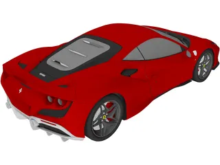 Ferrari F8 Tributo 3D Model preview