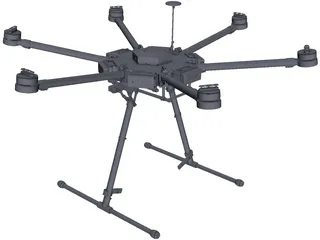 DJI M600 Drone 3D Model preview