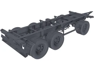 3 Axle Trailer 3D Model preview