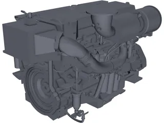 Volvo D16MH Engine 3D Model preview
