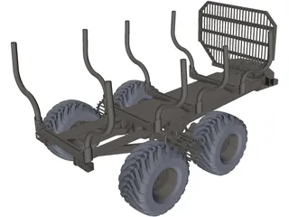 Logging Trailer 3D Model preview
