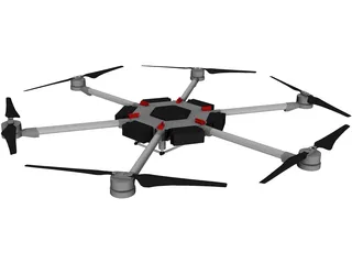 DJI Matrice 600 Hexacopter 3D Model preview