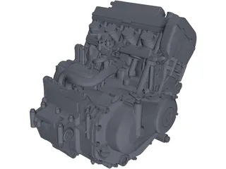 Honda CBR600 F4i Engine 3D Model preview