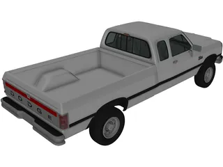 Dodge Ram Club Cab (1991) 3D Model preview
