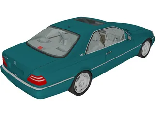 Mercedes-Benz CL600 (1998) 3D Model preview