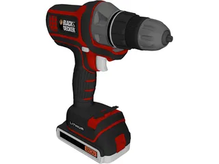 Drill Black and Decker 3D Model preview