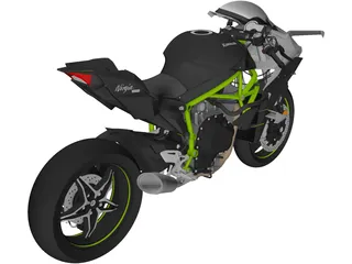 Kawasaki Ninja H2R Supercharged 3D Model preview
