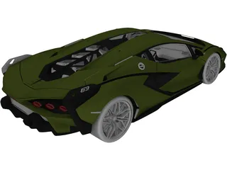 Lamborghini Sian FKP 37 (2020) 3D Model preview