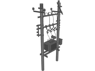 Electrical Transformator 3D Model preview