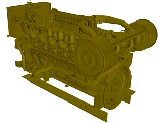 Caterpillar 3512 Generator Engine 3D Model preview