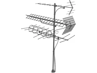 Aerial TV Antenna 3D Model preview