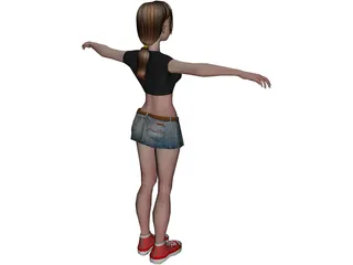 Girl In Skirt 3D Model preview