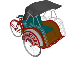 Becak 3D Model preview